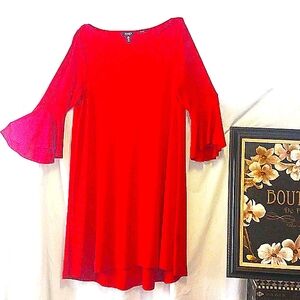 Jones New York Red Bell Sleeve Tent Dress  Size XL